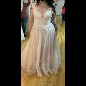 Blush Wedding Dress - Ballgown Size 20